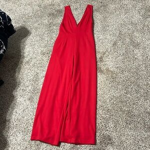 Lulus medium red v neck jumpsuit ‼️WORN ONCE‼️